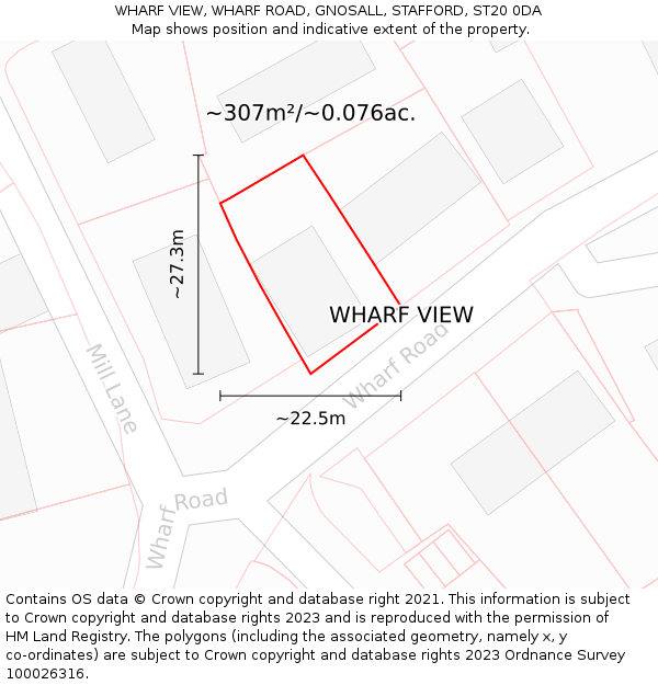 WHARF VIEW, WHARF ROAD, GNOSALL, STAFFORD, ST20 0DA: Plot and title map