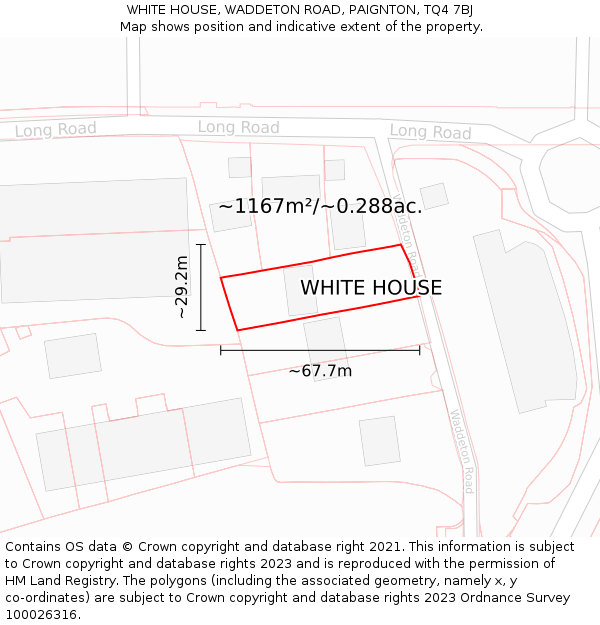 WHITE HOUSE, WADDETON ROAD, PAIGNTON, TQ4 7BJ: Plot and title map