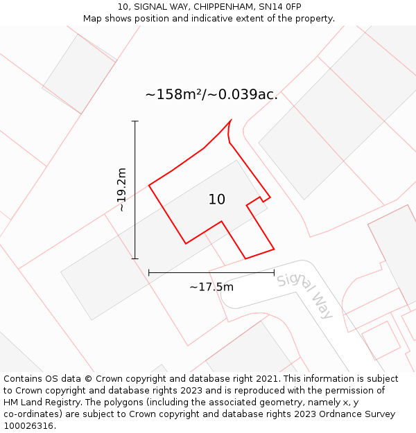 10, SIGNAL WAY, CHIPPENHAM, SN14 0FP: Plot and title map