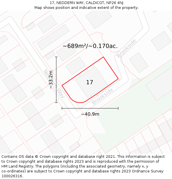 17, NEDDERN WAY, CALDICOT, NP26 4NJ: Plot and title map