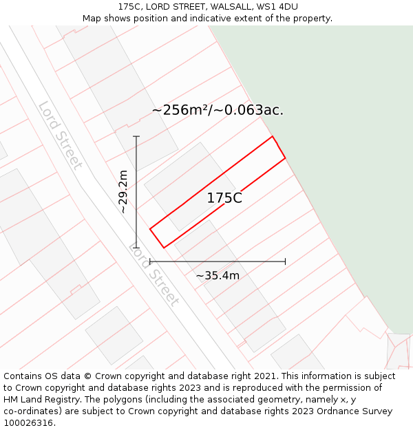 175C, LORD STREET, WALSALL, WS1 4DU: Plot and title map