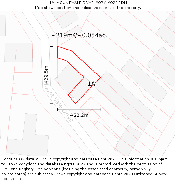 1A, MOUNT VALE DRIVE, YORK, YO24 1DN: Plot and title map