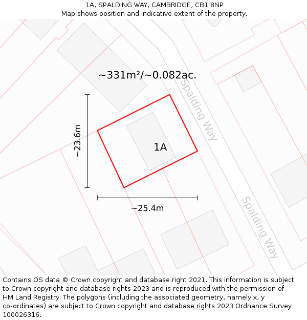 1A, SPALDING WAY, CAMBRIDGE, CB1 8NP: Plot and title map