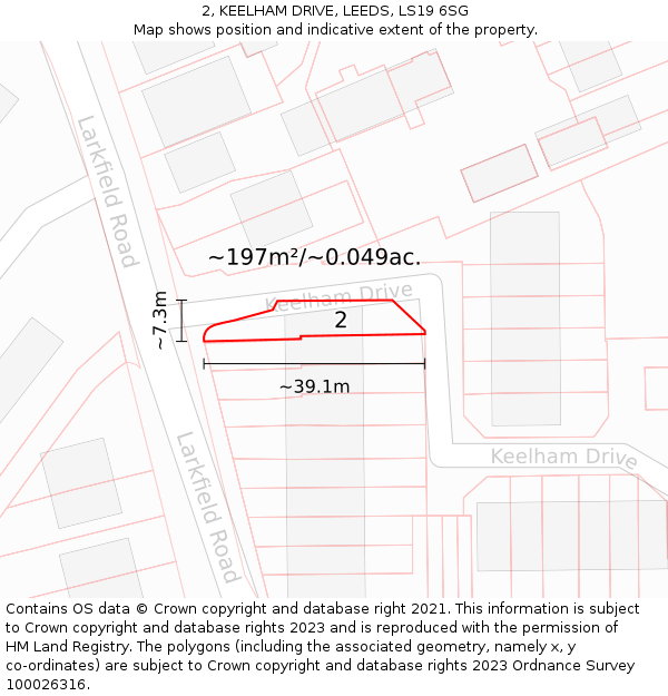 2, KEELHAM DRIVE, LEEDS, LS19 6SG: Plot and title map