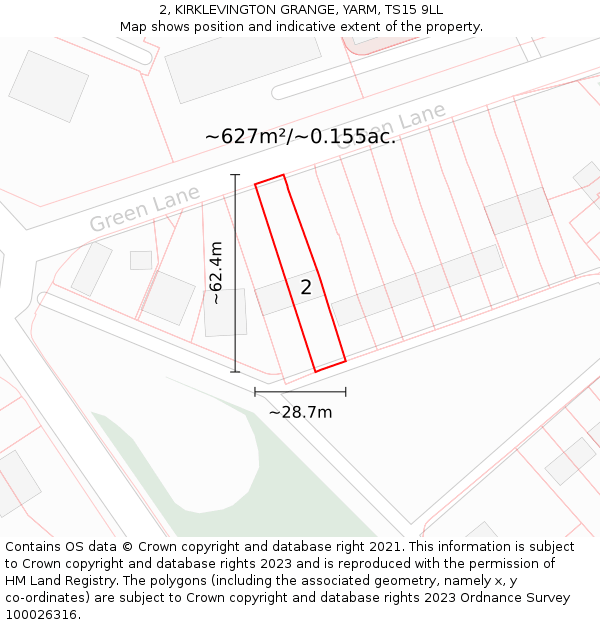 2, KIRKLEVINGTON GRANGE, YARM, TS15 9LL: Plot and title map