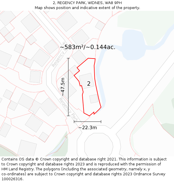 2, REGENCY PARK, WIDNES, WA8 9PH: Plot and title map