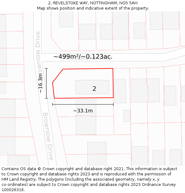 2, REVELSTOKE WAY, NOTTINGHAM, NG5 5AH: Plot and title map