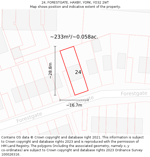 24, FORESTGATE, HAXBY, YORK, YO32 2WT: Plot and title map