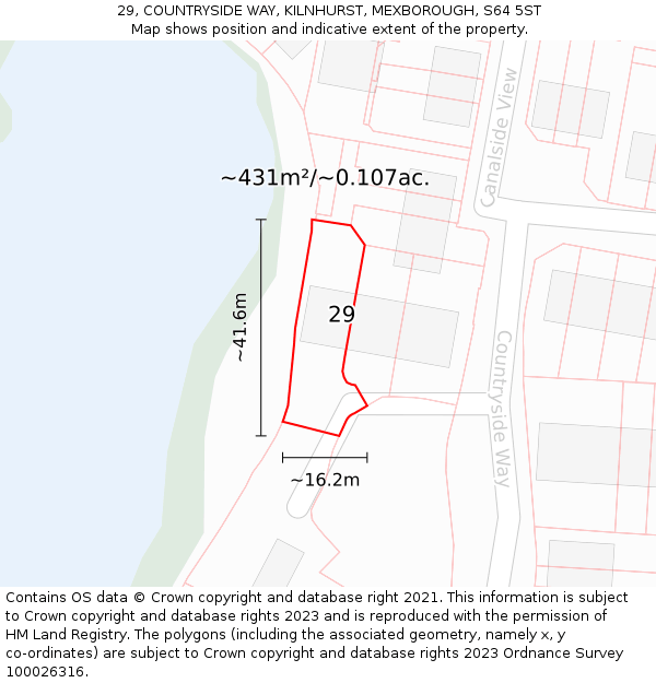 29, COUNTRYSIDE WAY, KILNHURST, MEXBOROUGH, S64 5ST: Plot and title map