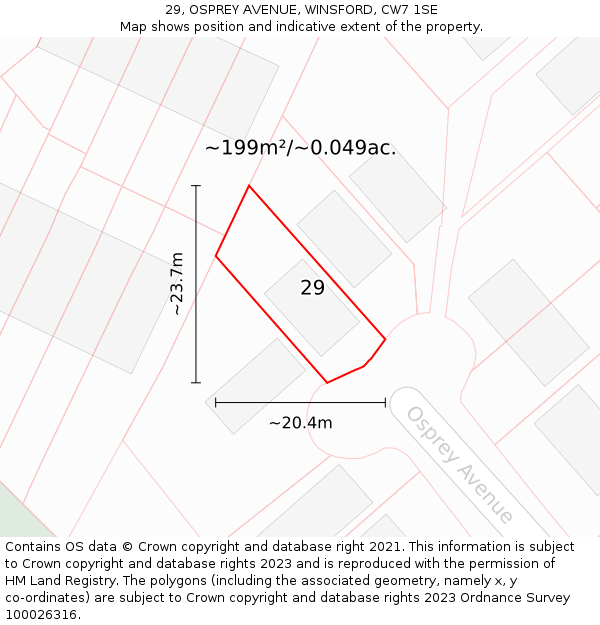 29, OSPREY AVENUE, WINSFORD, CW7 1SE: Plot and title map