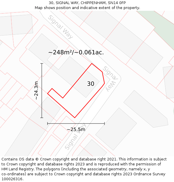 30, SIGNAL WAY, CHIPPENHAM, SN14 0FP: Plot and title map