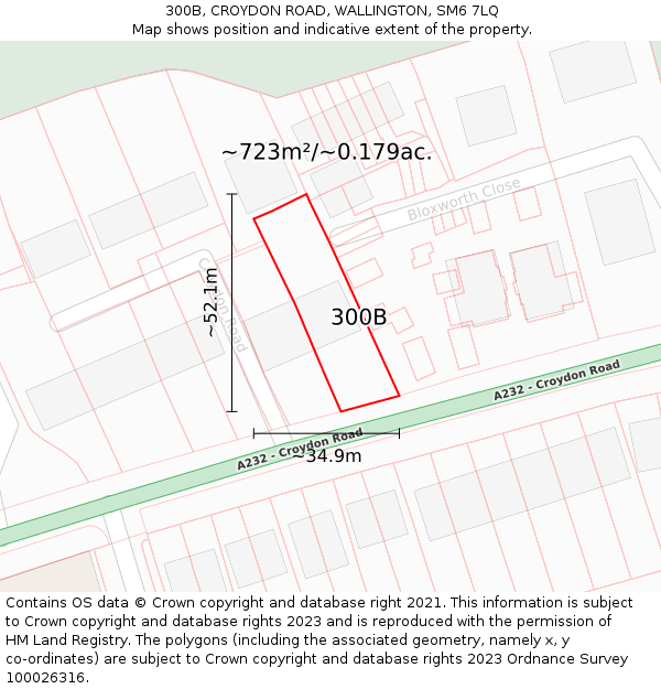 300B, CROYDON ROAD, WALLINGTON, SM6 7LQ: Plot and title map