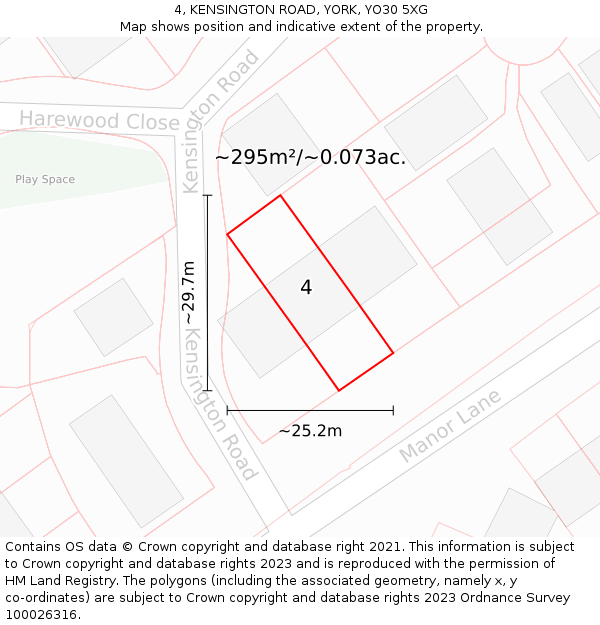 4, KENSINGTON ROAD, YORK, YO30 5XG: Plot and title map