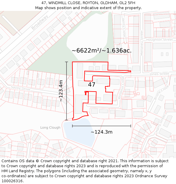 47, WINDMILL CLOSE, ROYTON, OLDHAM, OL2 5FH: Plot and title map