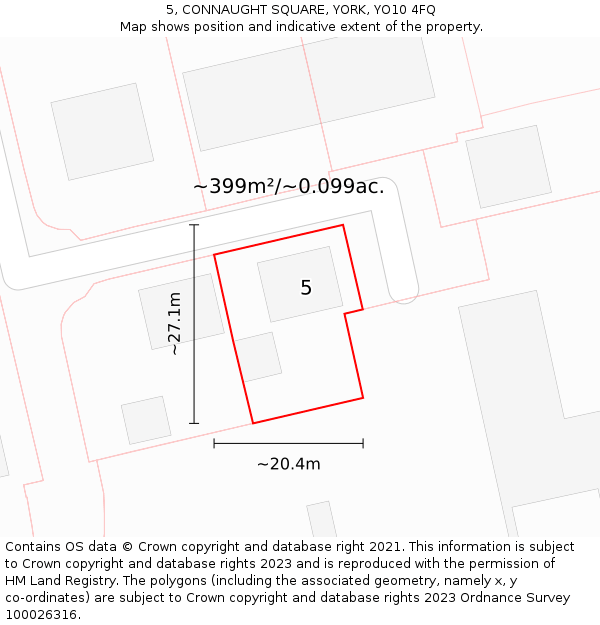 5, CONNAUGHT SQUARE, YORK, YO10 4FQ: Plot and title map