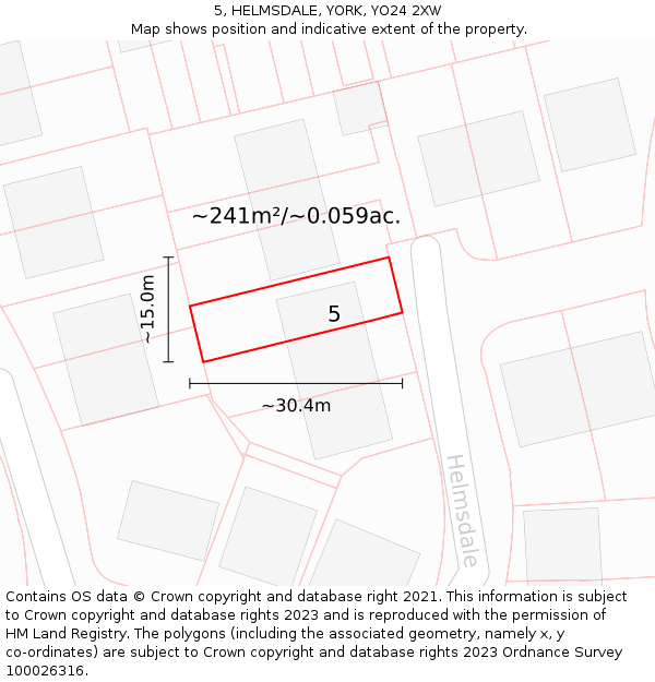 5, HELMSDALE, YORK, YO24 2XW: Plot and title map