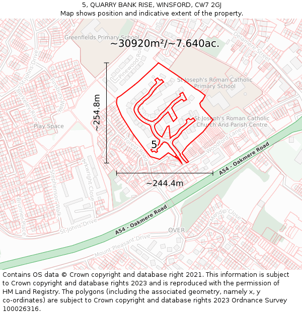 5, QUARRY BANK RISE, WINSFORD, CW7 2GJ: Plot and title map