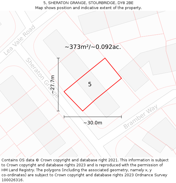 5, SHERATON GRANGE, STOURBRIDGE, DY8 2BE: Plot and title map