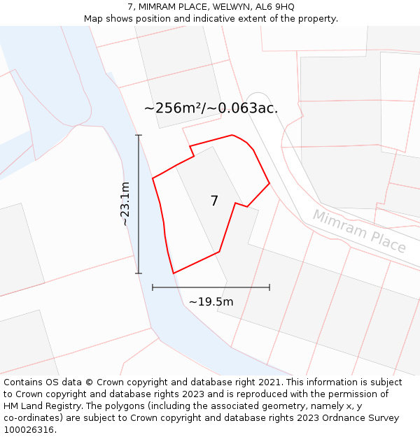 7, MIMRAM PLACE, WELWYN, AL6 9HQ: Plot and title map