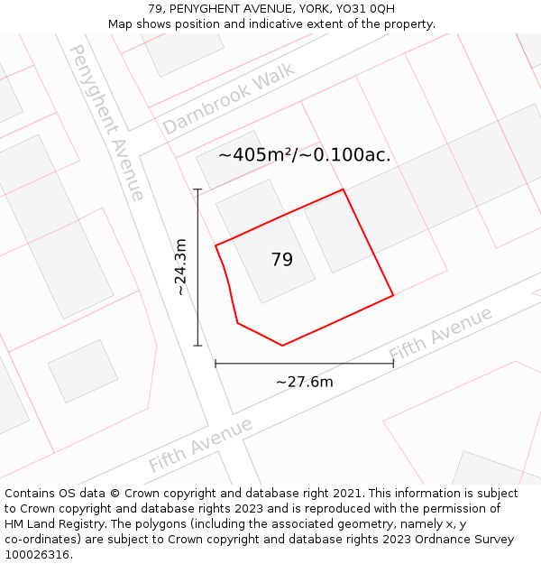 79, PENYGHENT AVENUE, YORK, YO31 0QH: Plot and title map