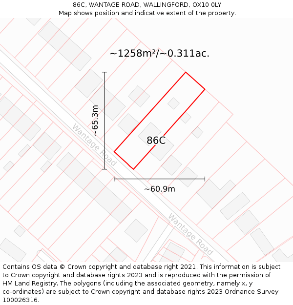 86C, WANTAGE ROAD, WALLINGFORD, OX10 0LY: Plot and title map