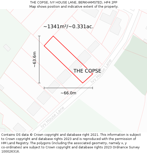 THE COPSE, IVY HOUSE LANE, BERKHAMSTED, HP4 2PP: Plot and title map