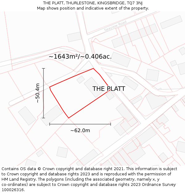 THE PLATT, THURLESTONE, KINGSBRIDGE, TQ7 3NJ: Plot and title map