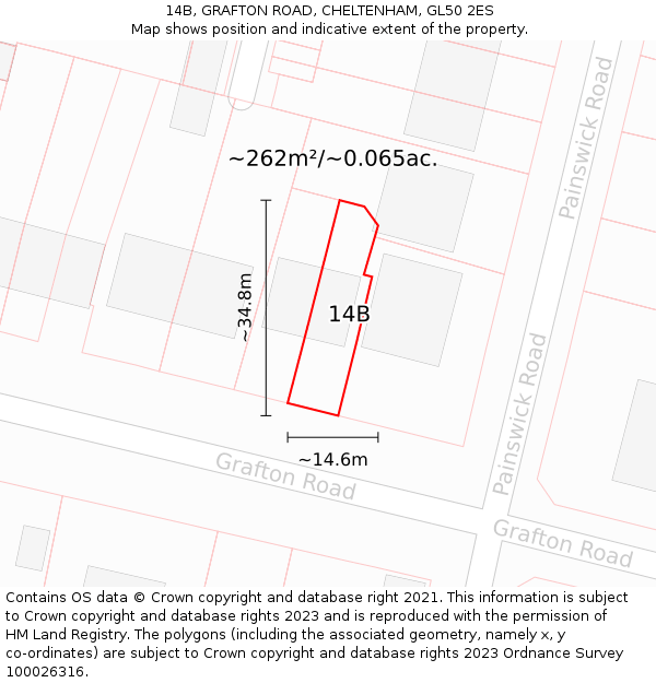 14B, GRAFTON ROAD, CHELTENHAM, GL50 2ES: Plot and title map