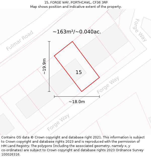 15, FORGE WAY, PORTHCAWL, CF36 3RP: Plot and title map