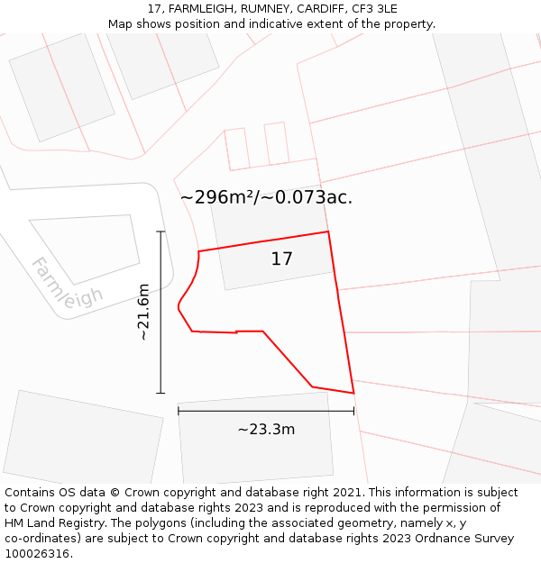 17, FARMLEIGH, RUMNEY, CARDIFF, CF3 3LE: Plot and title map