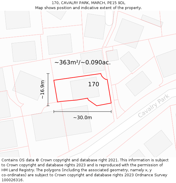 170, CAVALRY PARK, MARCH, PE15 9DL: Plot and title map