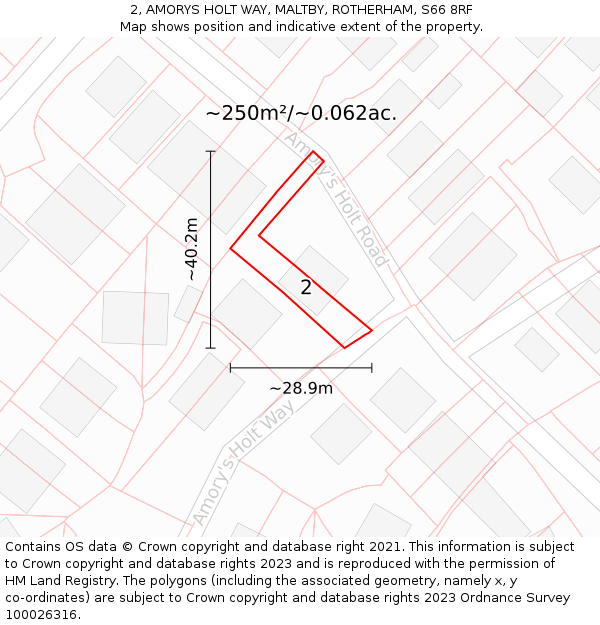 2, AMORYS HOLT WAY, MALTBY, ROTHERHAM, S66 8RF: Plot and title map