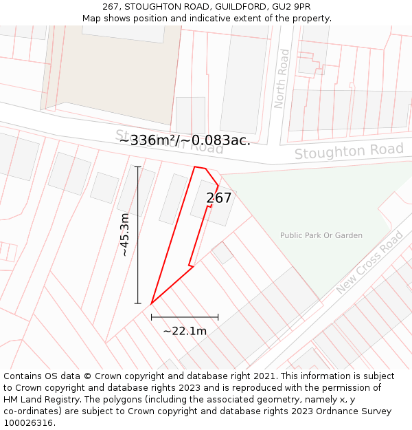 267, STOUGHTON ROAD, GUILDFORD, GU2 9PR: Plot and title map