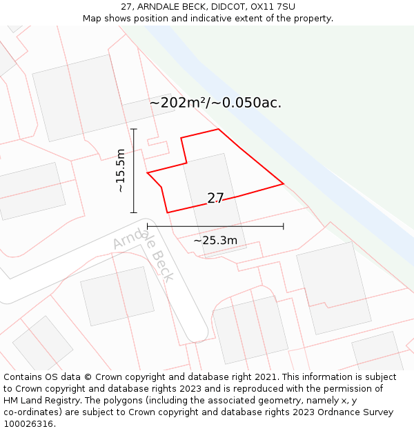 27, ARNDALE BECK, DIDCOT, OX11 7SU: Plot and title map