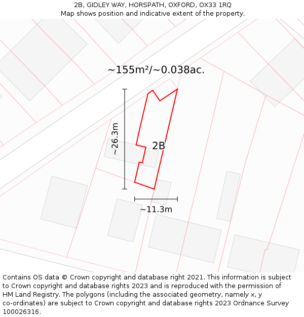 2B, GIDLEY WAY, HORSPATH, OXFORD, OX33 1RQ: Plot and title map