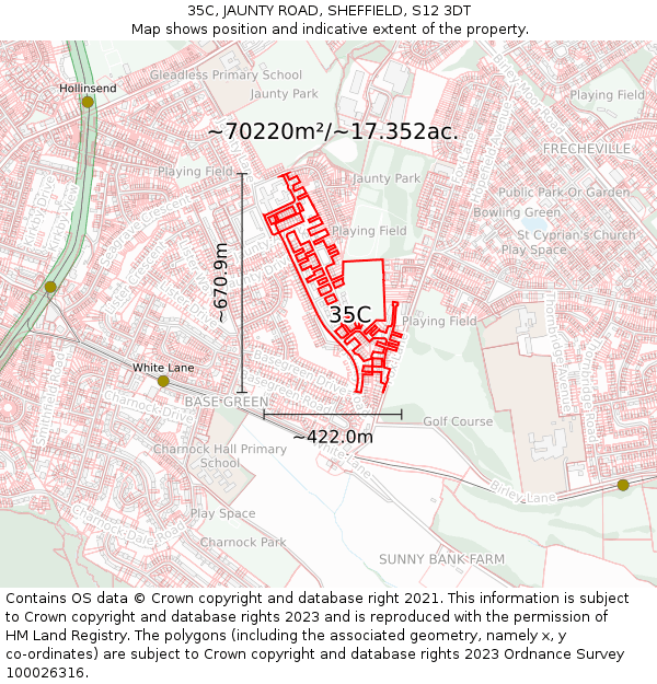 35C, JAUNTY ROAD, SHEFFIELD, S12 3DT: Plot and title map