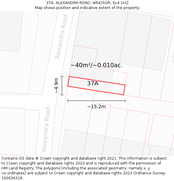 37A, ALEXANDRA ROAD, WINDSOR, SL4 1HZ: Plot and title map