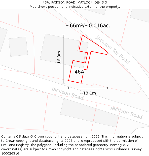 46A, JACKSON ROAD, MATLOCK, DE4 3JQ: Plot and title map