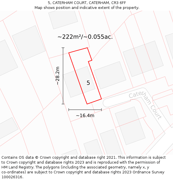 5, CATERHAM COURT, CATERHAM, CR3 6FF: Plot and title map