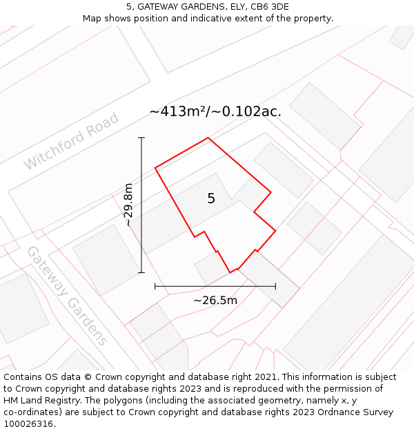 5, GATEWAY GARDENS, ELY, CB6 3DE: Plot and title map