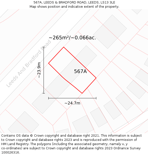 567A, LEEDS & BRADFORD ROAD, LEEDS, LS13 3LE: Plot and title map