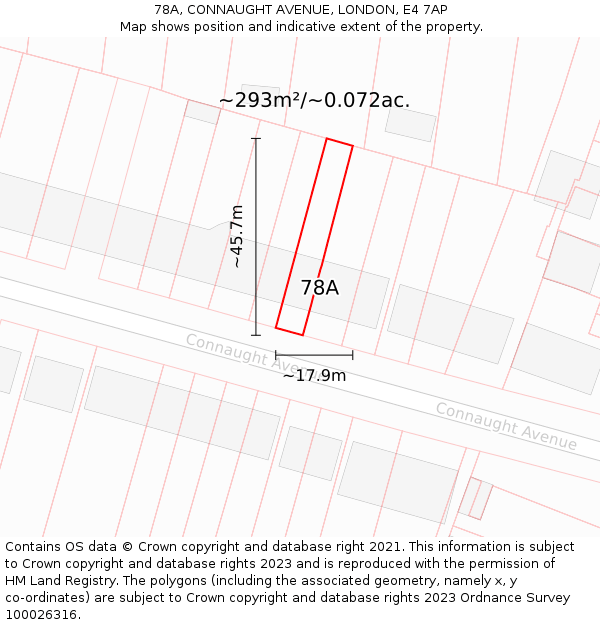 78A, CONNAUGHT AVENUE, LONDON, E4 7AP: Plot and title map