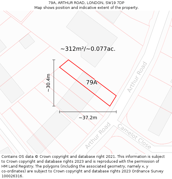 79A, ARTHUR ROAD, LONDON, SW19 7DP: Plot and title map