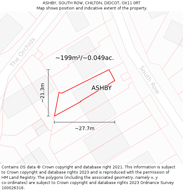 ASHBY, SOUTH ROW, CHILTON, DIDCOT, OX11 0RT: Plot and title map