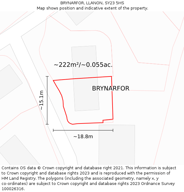 BRYNARFOR, LLANON, SY23 5HS: Plot and title map