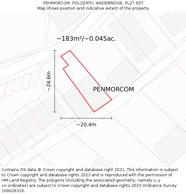 PENMORCOM, POLZEATH, WADEBRIDGE, PL27 6ST: Plot and title map