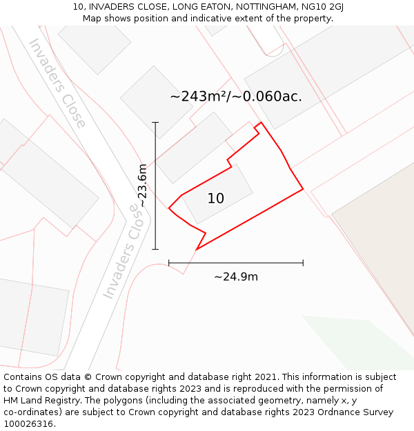 10, INVADERS CLOSE, LONG EATON, NOTTINGHAM, NG10 2GJ: Plot and title map