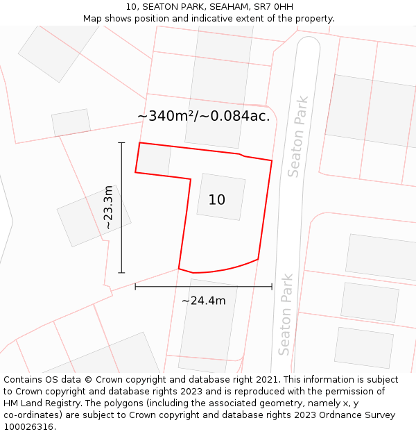 10, SEATON PARK, SEAHAM, SR7 0HH: Plot and title map