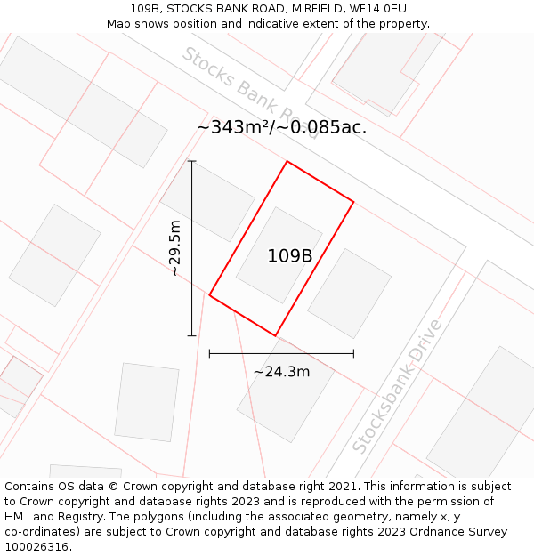 109B, STOCKS BANK ROAD, MIRFIELD, WF14 0EU: Plot and title map