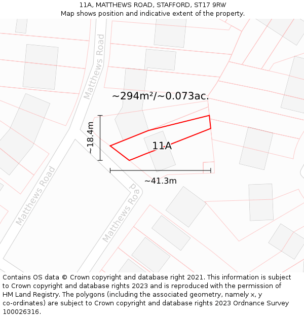 11A, MATTHEWS ROAD, STAFFORD, ST17 9RW: Plot and title map